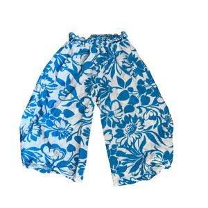 Sierra & Coco by Havengirl Girls Blue White Floral Smocked Wide Leg Pants Size 2